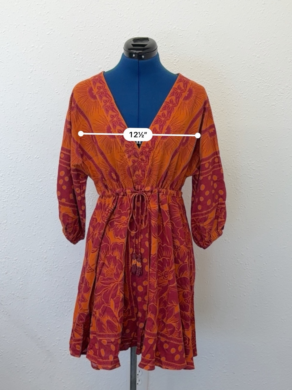 FARM Rio Anthropologie Orange Tunic Mini Dress Size S - Picture 10 of 11